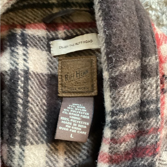 Ruff Hewn Wool Blend Plaid Vintage Style Short Coat Large - Picture 3 of 3